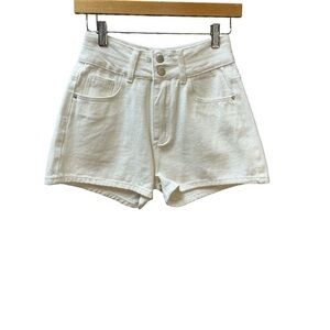 NWT Blue B Collection Brand Off White Shorts‎ denim feel fit XS S M run small